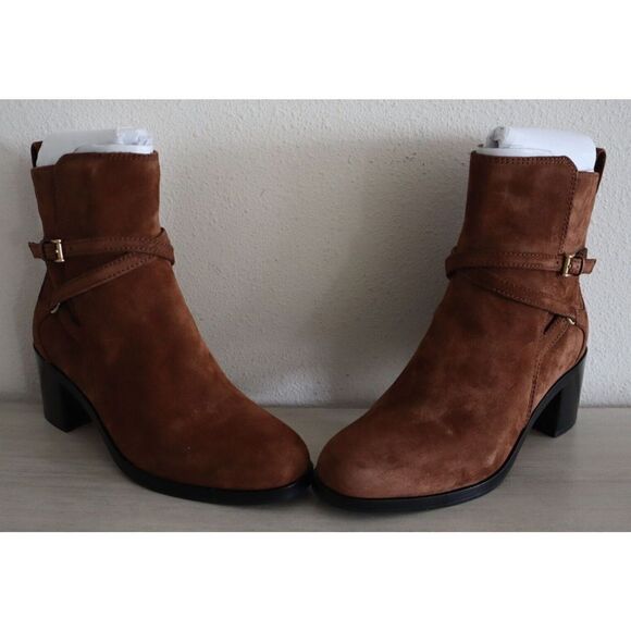 Rag & Bone Women's Sz 7 Hazel Brown Suede Leather Buckle Ankle Booties - Picture 12 of 12